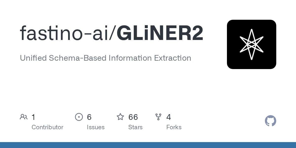 Fastino Launching GLiNER2 🎉🚀: Next-Generation Open Source Model