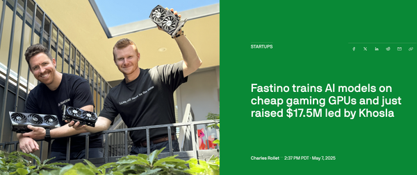 Portfolio Update: Fastino trains AI models on cheap gaming GPUs and just raised $17.5M led by Khosla
